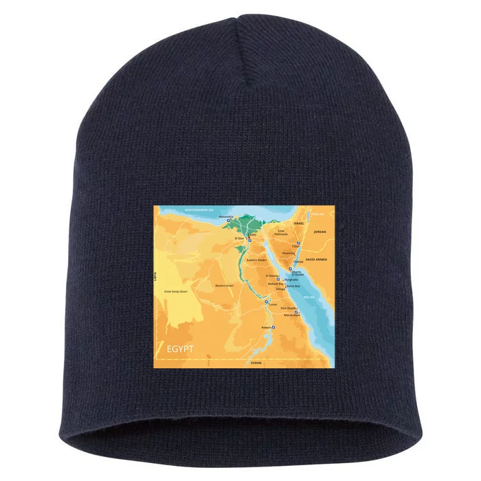 Map of Egypt Short Acrylic Beanie