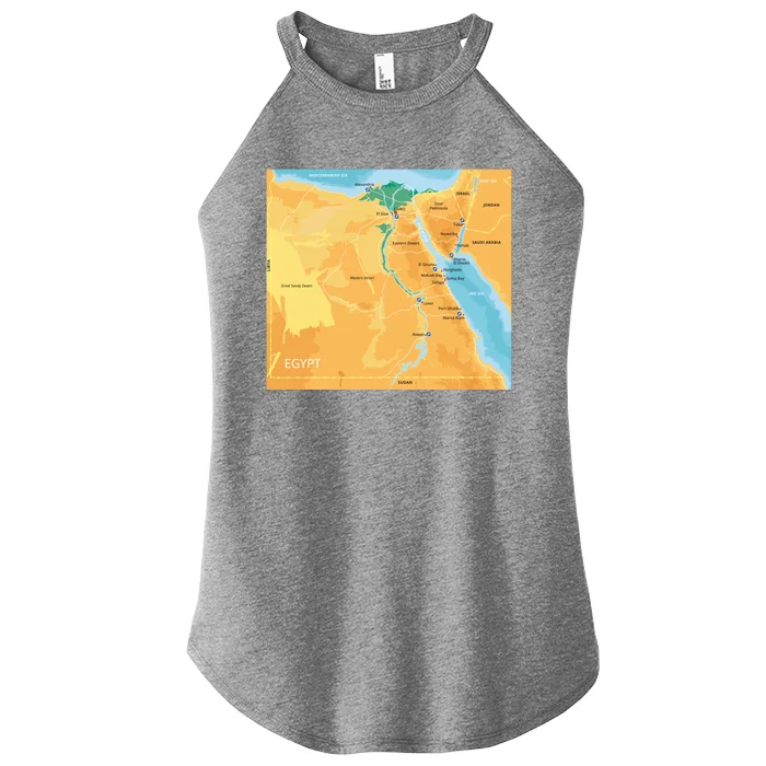 Map of Egypt Women’s Perfect Tri Rocker Tank