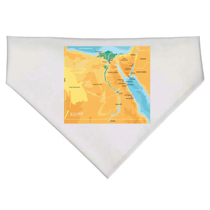 Map of Egypt USA-Made Doggie Bandana