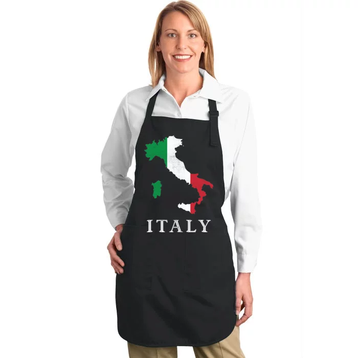 Map Of Italy Full-Length Apron With Pocket