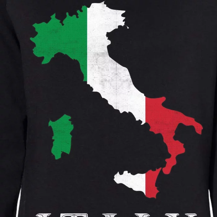 Map Of Italy Womens California Wash Sweatshirt