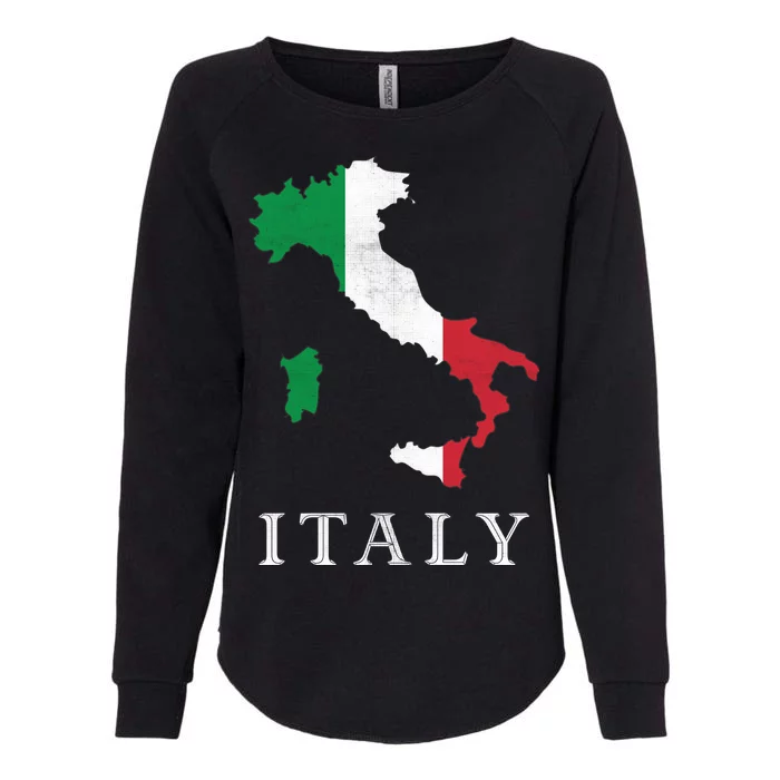 Map Of Italy Womens California Wash Sweatshirt