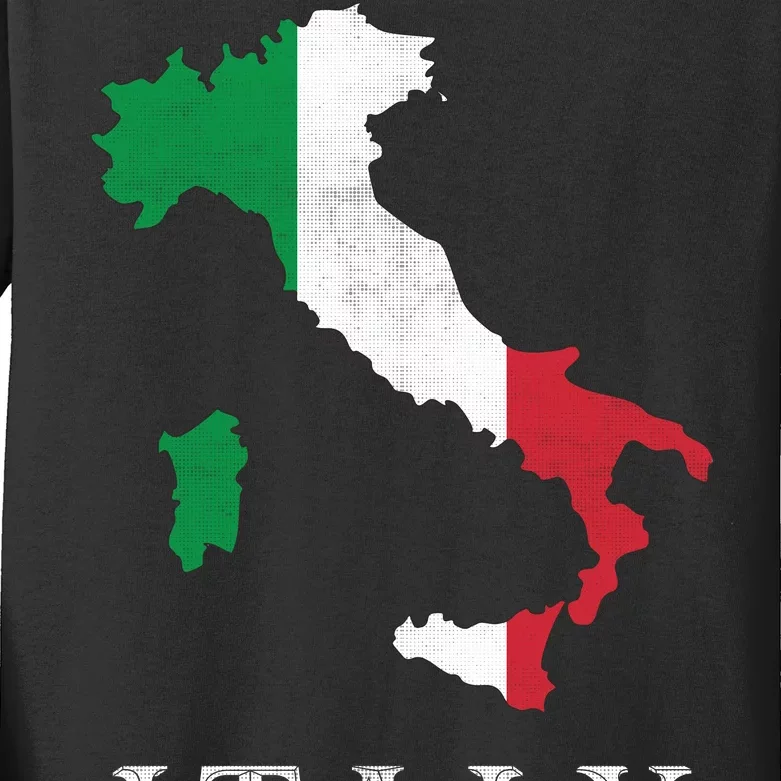 Map Of Italy Kids Long Sleeve Shirt