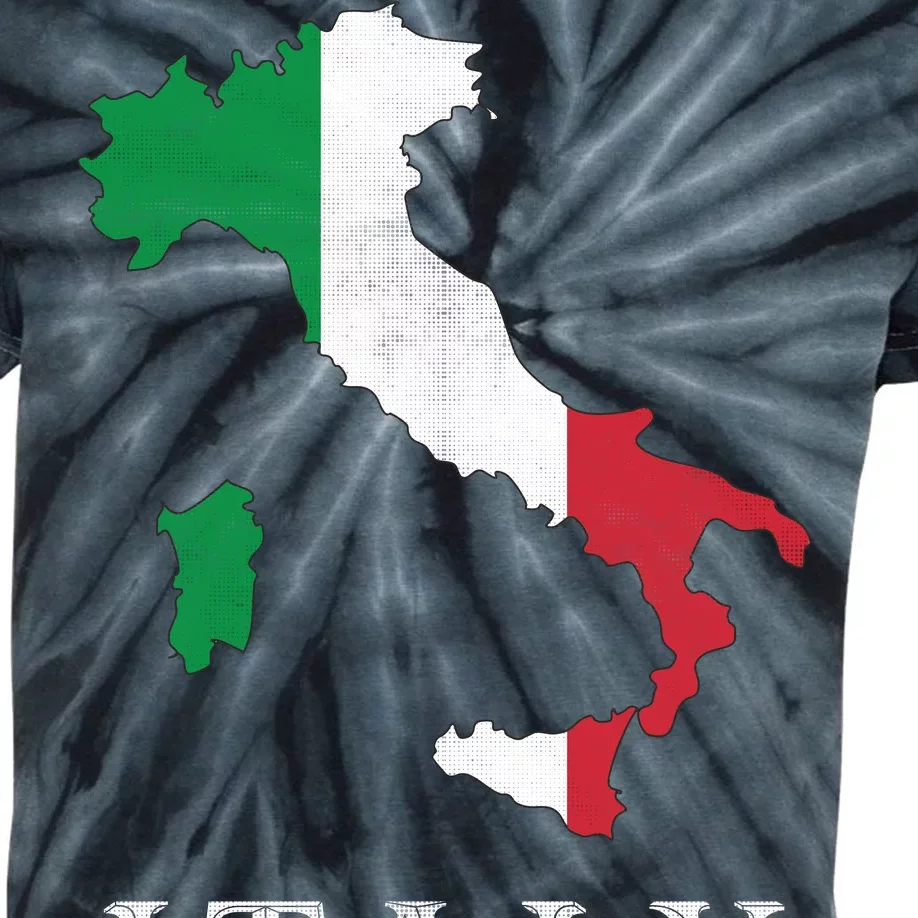 Map Of Italy Kids Tie-Dye T-Shirt