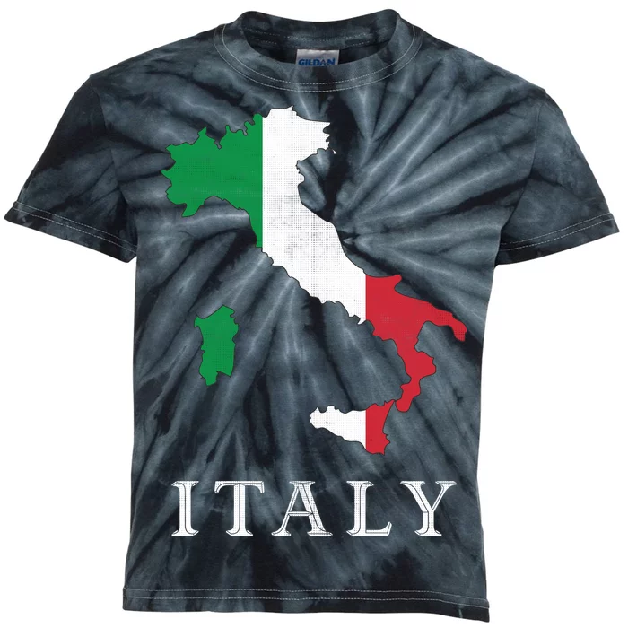 Map Of Italy Kids Tie-Dye T-Shirt