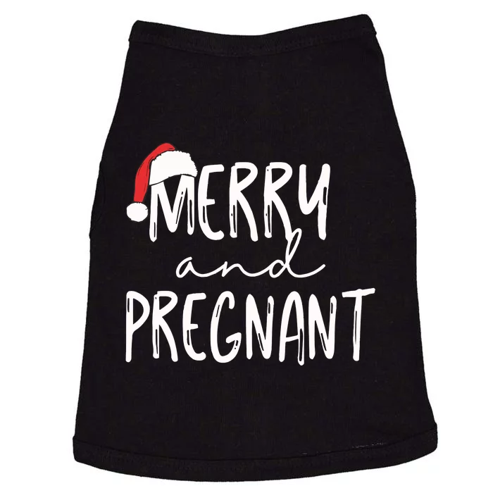 Merry And Pregnant Pregnancy Announcement Christmas Doggie Tank