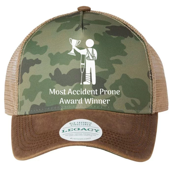 Most Accident Prone Award Winner Injury Funny Get Well Soon Legacy Tie Dye Trucker Hat