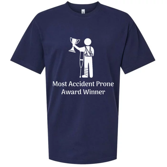 Most Accident Prone Award Winner Injury Funny Get Well Soon Sueded Cloud Jersey T-Shirt