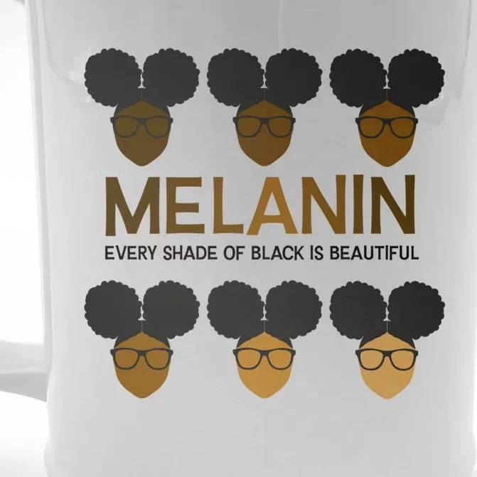 Melanin Afro Puffs Meaningful Gift Every Shade Of Black Is Beautiful Cute Gift Front & Back Beer Stein