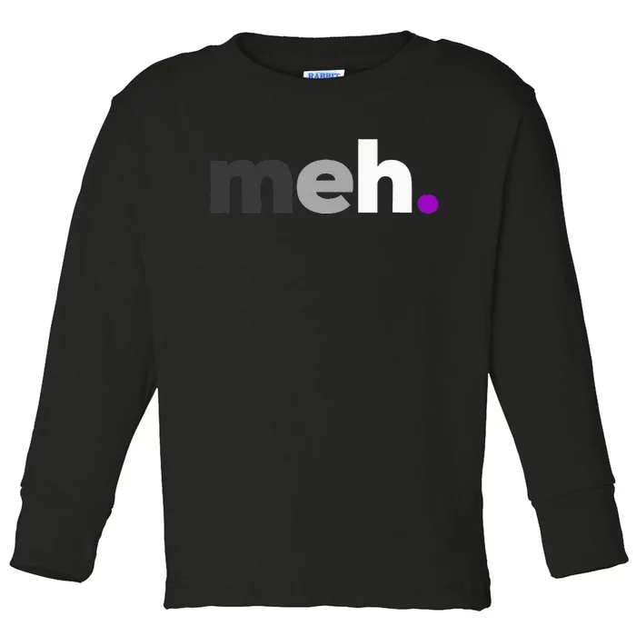 Meh Asexual Pride LGBTQ Ace Flag Funny LGBT Asexuality Toddler Long Sleeve Shirt