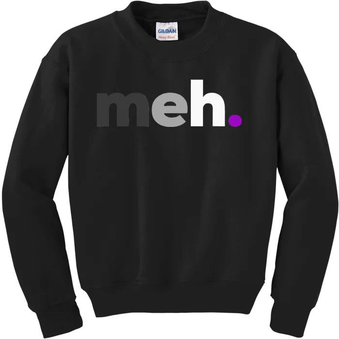 Meh Asexual Pride LGBTQ Ace Flag Funny LGBT Asexuality Kids Sweatshirt