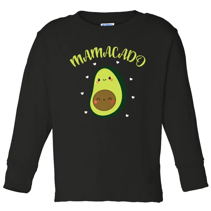 Mamacado Avocado Pregnant Mom Pregnancy Avo Toddler Long Sleeve Shirt