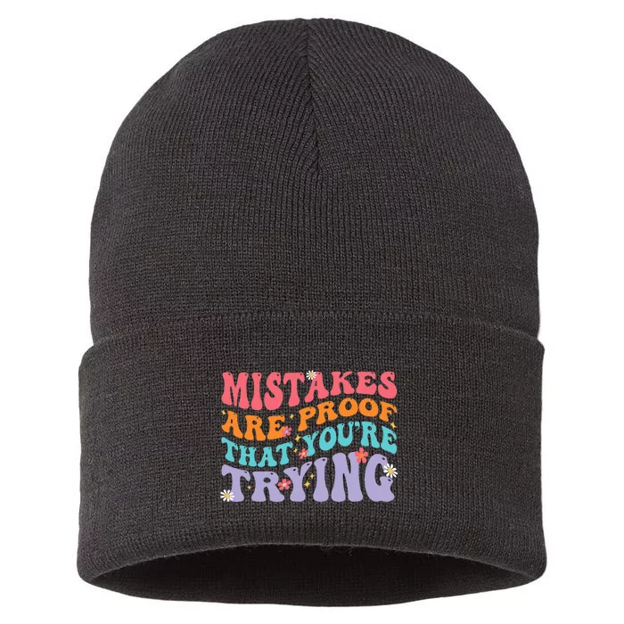 Mistakes Are Proof That You Are Trying Sustainable Knit Beanie