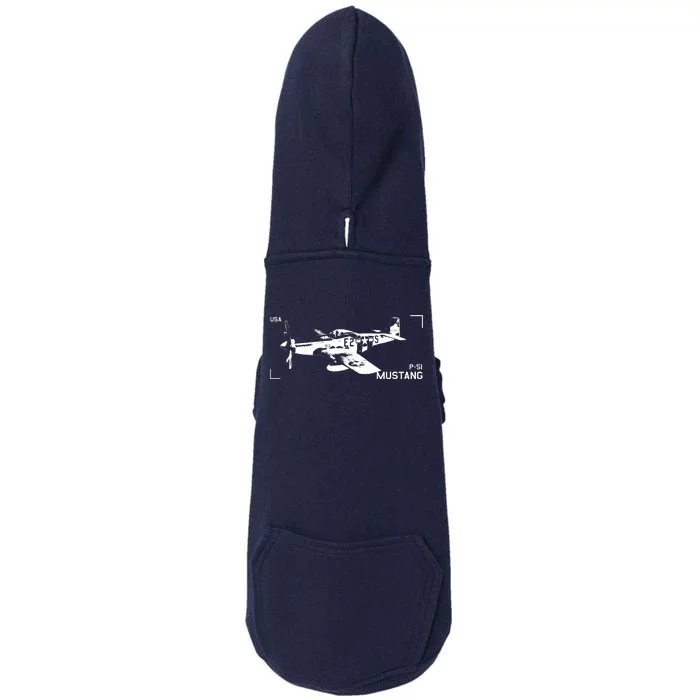 Military Aircraft P51 Mustang Doggie 3-End Fleece Hoodie