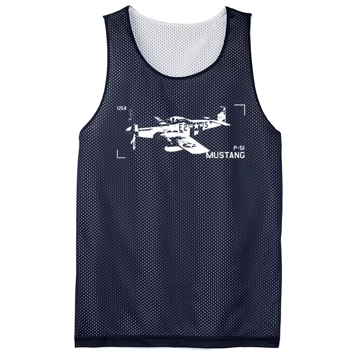 Military Aircraft P51 Mustang Mesh Reversible Basketball Jersey Tank