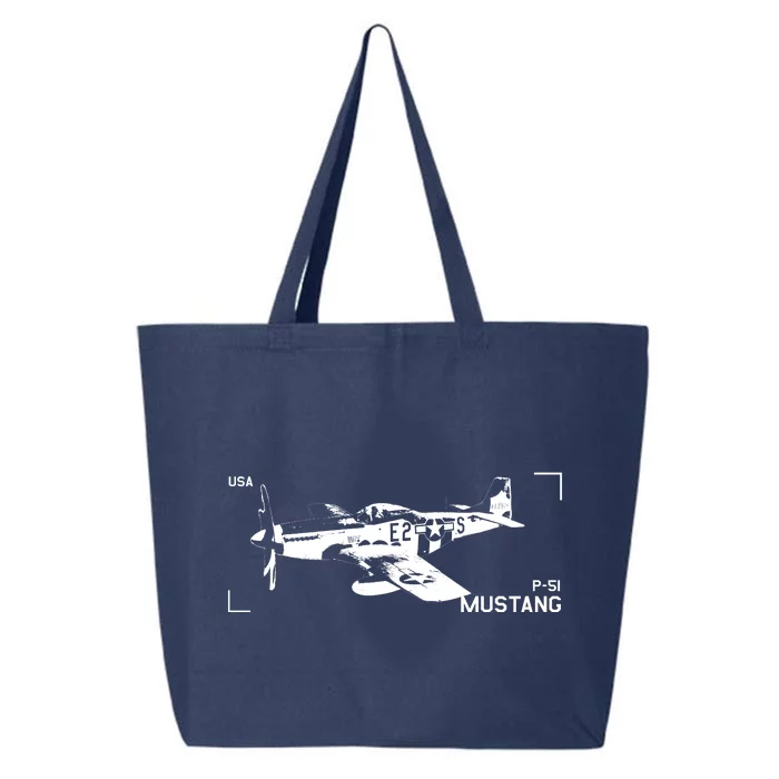 Military Aircraft P51 Mustang 25L Jumbo Tote