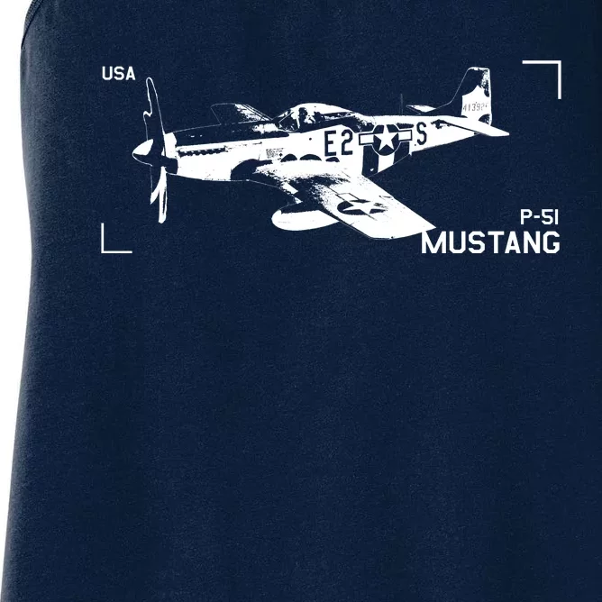 Military Aircraft P51 Mustang Women's Racerback Tank