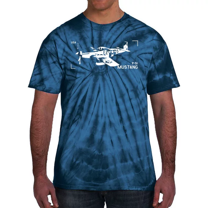 Military Aircraft P51 Mustang Tie-Dye T-Shirt