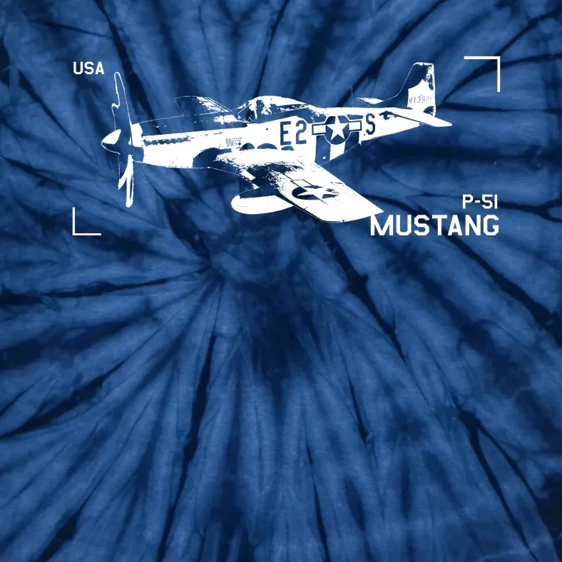 Military Aircraft P51 Mustang Tie-Dye T-Shirt