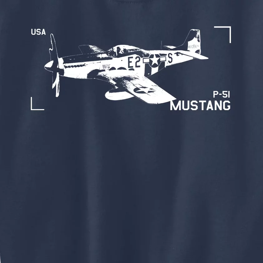 Military Aircraft P51 Mustang Kids Sweatshirt