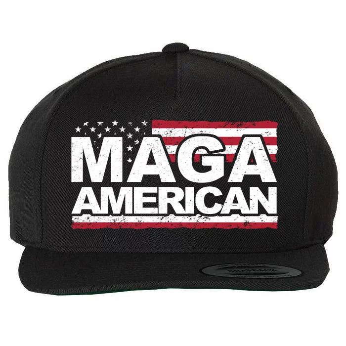 Maga American Pro Trump Flag Wool Snapback Cap