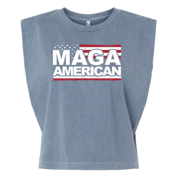 Maga American Pro Trump Flag Garment-Dyed Women's Muscle Tee