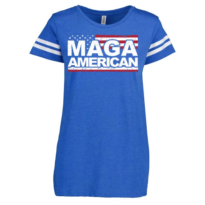 Maga American Pro Trump Flag Enza Ladies Jersey Football T-Shirt