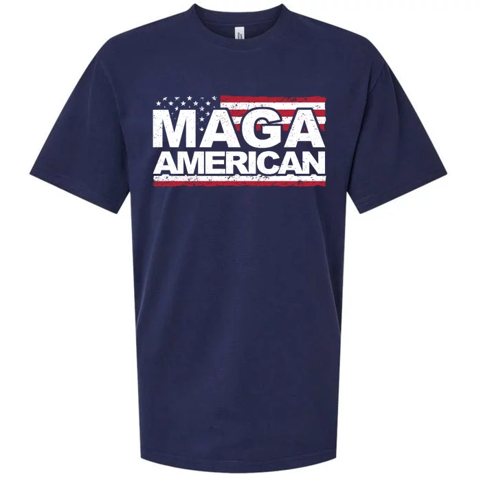 Maga American Pro Trump Flag Sueded Cloud Jersey T-Shirt