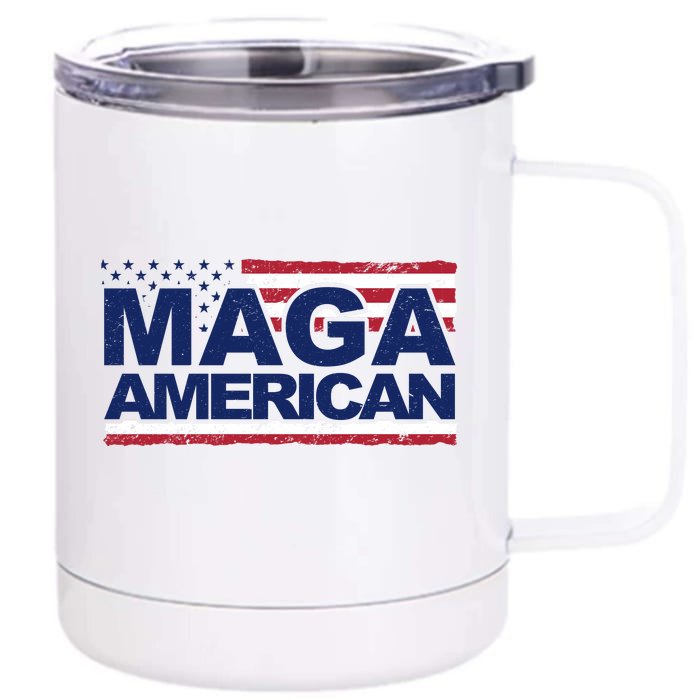 Maga American Pro Trump Flag Front & Back 12oz Stainless Steel Tumbler Cup