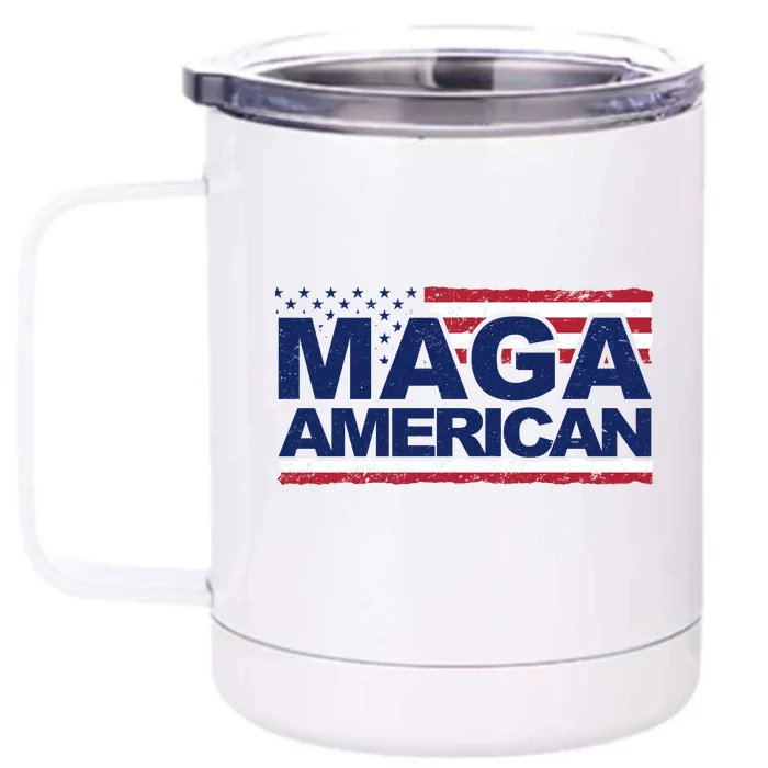 Maga American Pro Trump Flag Front & Back 12oz Stainless Steel Tumbler Cup