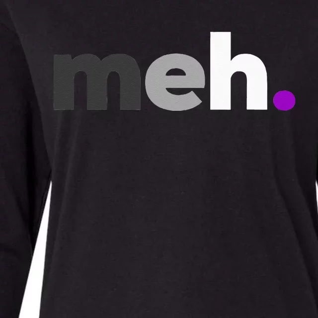 Meh. Asexual Pride LGBTQ Ace Flag Funny LGBT Asexuality Womens Cotton Relaxed Long Sleeve T-Shirt