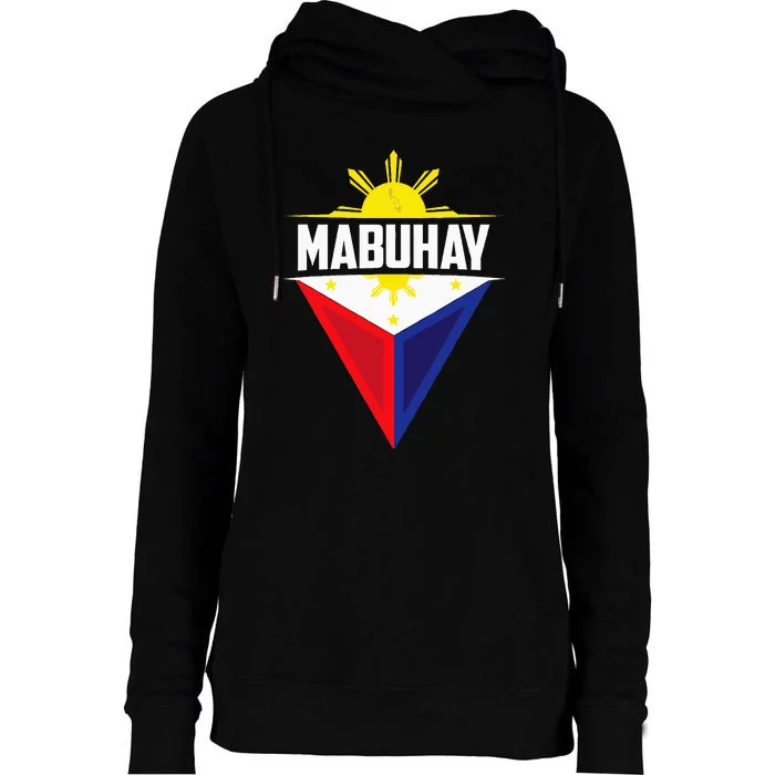 Mabuhay Ang Pilipinas Mabuhay Ang Mga Filipino Philippines Womens Funnel Neck Pullover Hood