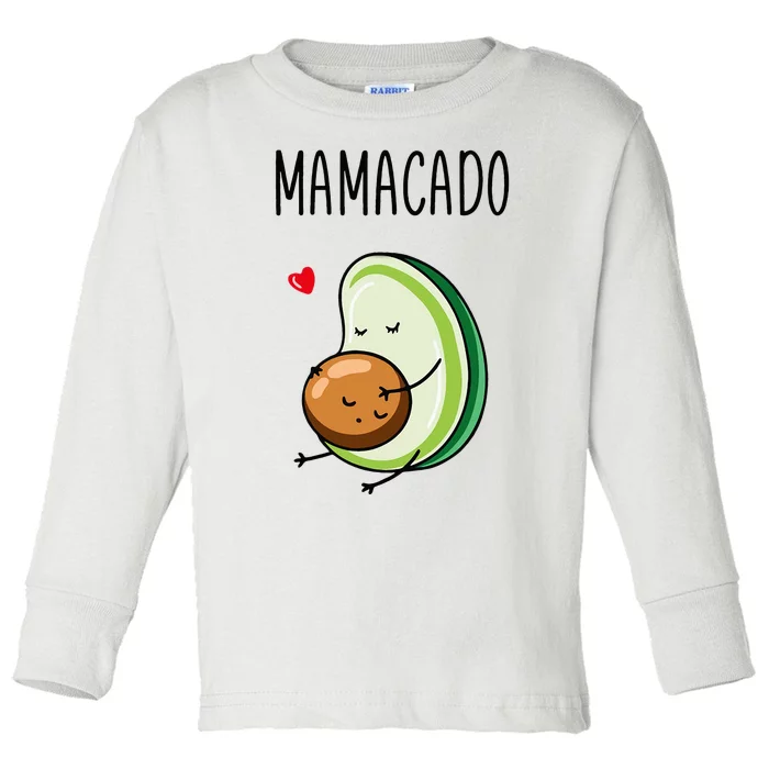 Mamacado Avocado Pregnant Mom Pregnancy Avo Toddler Long Sleeve Shirt