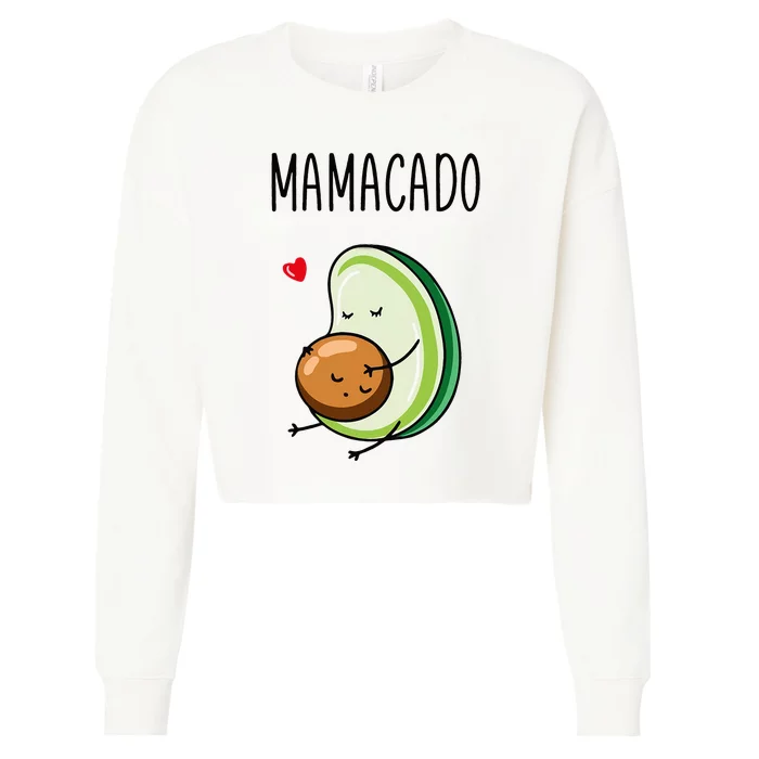 Mamacado Avocado Pregnant Mom Pregnancy Avo Cropped Pullover Crew