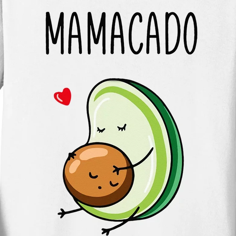 Mamacado Avocado Pregnant Mom Pregnancy Avo Kids Long Sleeve Shirt