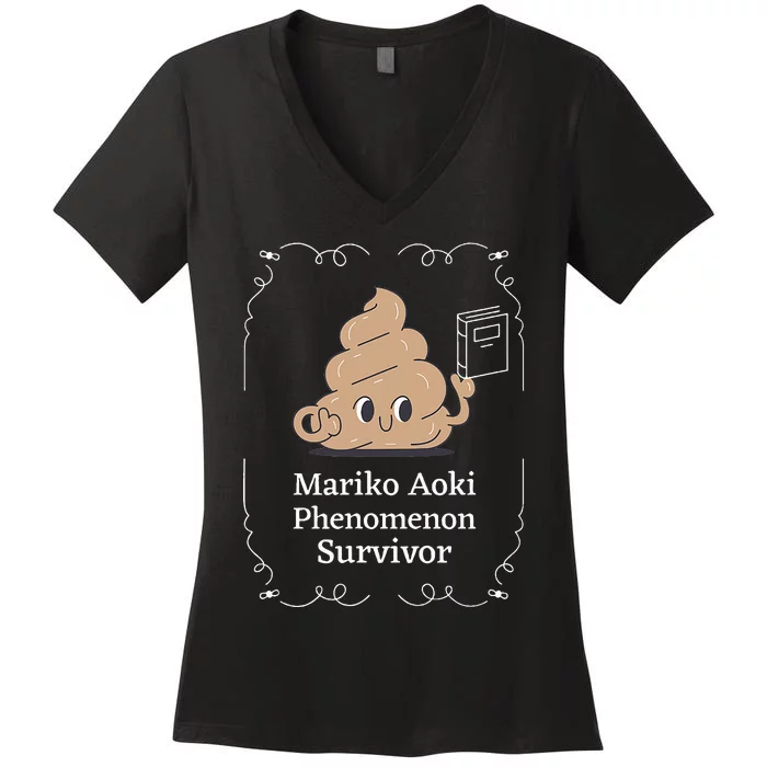 Mariko Aoki Phenomenon Survivor Funny Book Bookstore Women's V-Neck T-Shirt