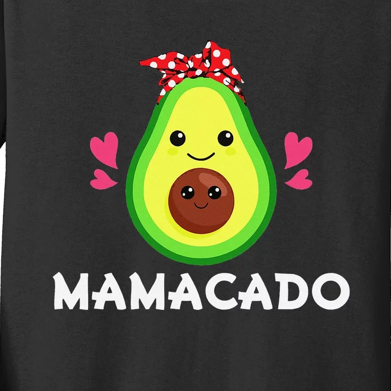 Mamacado Avocado Pregnant Mom Pregnancy Avo Kids Long Sleeve Shirt