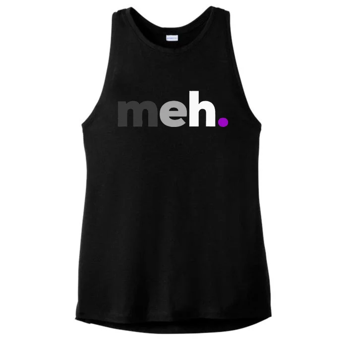 Meh Asexual Pride LGBTQ Ace Flag Funny LGBT Asexuality Ladies Tri-Blend Wicking Tank