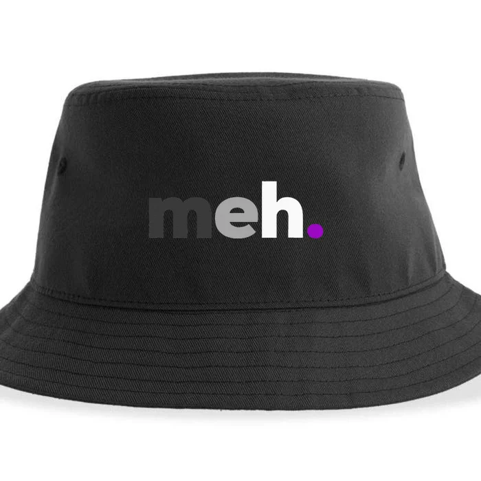 Meh Asexual Pride LGBTQ Ace Flag Funny LGBT Asexuality Sustainable Bucket Hat