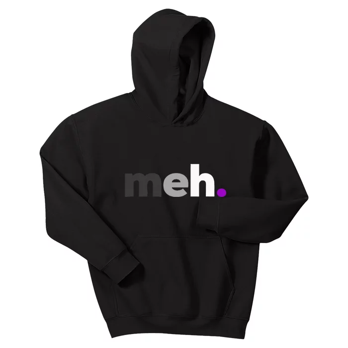 Meh Asexual Pride LGBTQ Ace Flag Funny LGBT Asexuality Kids Hoodie