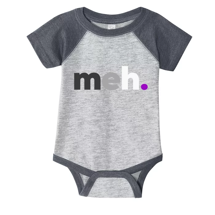 Meh Asexual Pride LGBTQ Ace Flag Funny LGBT Asexuality Infant Baby Jersey Bodysuit