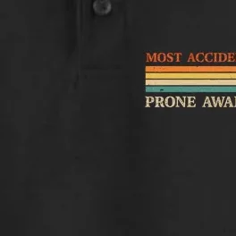 Most Accident Prone Award Winner Funny Get Well Soon Injury Dry Zone Grid Performance Polo