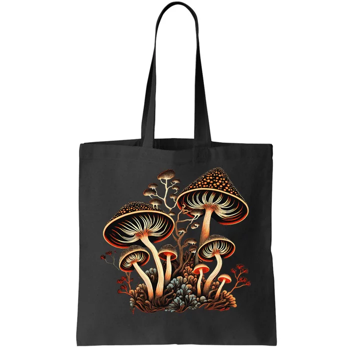 Mushrooms Aliens Psychedelic Magic Cottagecore Fairycore Tote Bag