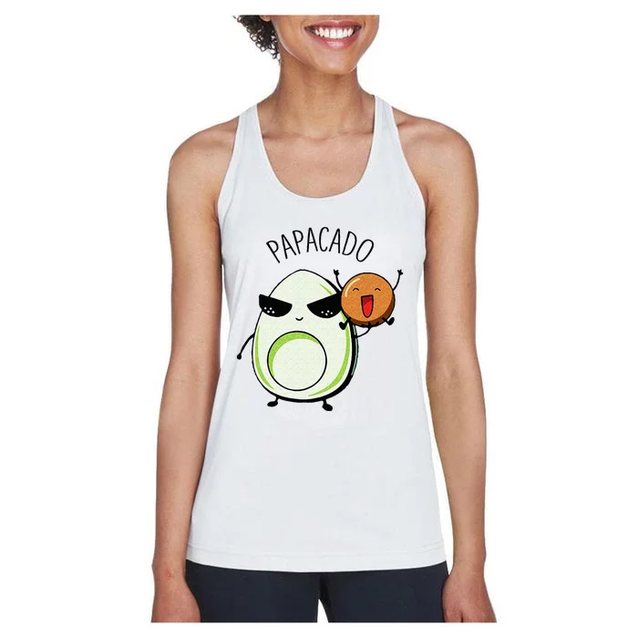 Mamacado And Papacado Couple Matching Pregnancy Announcement Women's Racerback Tank