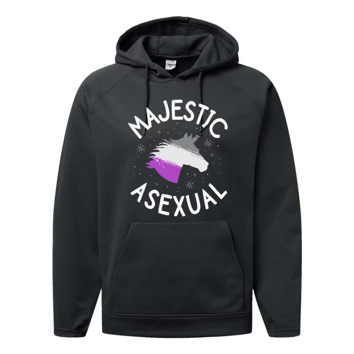 Majestic Asexual Pride Ace Unicorn Lgbtq Pride Stuff Performance Fleece Hoodie