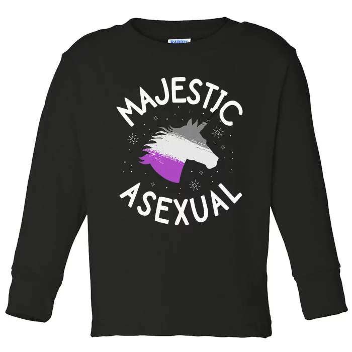 Majestic Asexual Pride Ace Unicorn Lgbtq Pride Stuff Toddler Long Sleeve Shirt