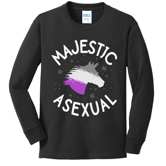 Majestic Asexual Pride Ace Unicorn Lgbtq Pride Stuff Kids Long Sleeve Shirt