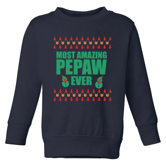 Most Amazing Pepaw Ugly Christmas Toddler Sweatshirt