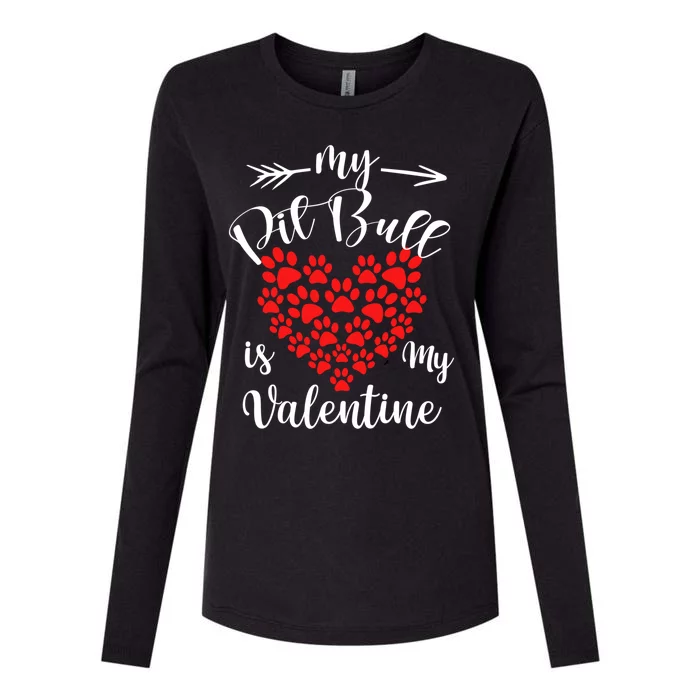 My American Pit Bull Terrier Is My Valentine American Pit B Meaningful Gift Womens Cotton Relaxed Long Sleeve T-Shirt