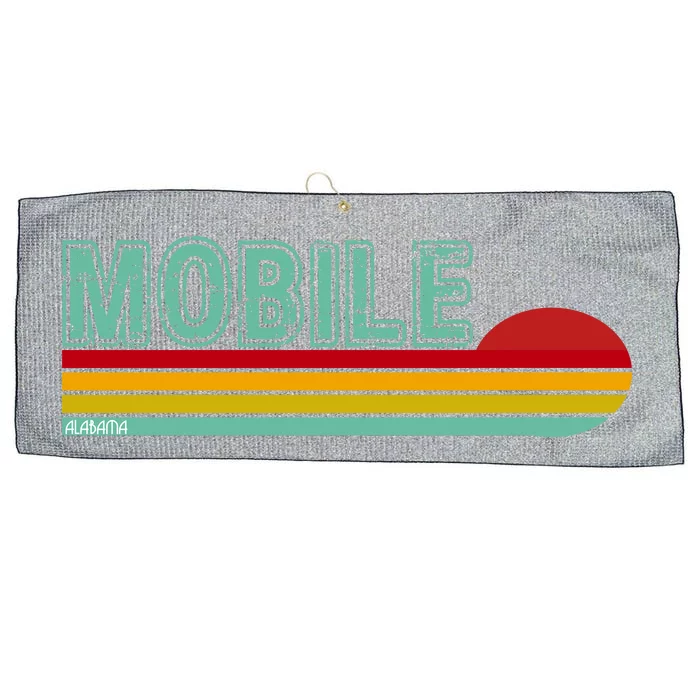 Mobile Alabama Retro Sunset Large Microfiber Waffle Golf Towel